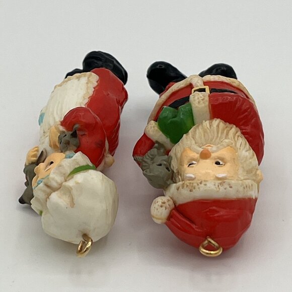 Vintage 1981 Hallmark Keepsake Mr. & Mrs. Claus Ornaments w/ Box – Holding Kitte - Picture 7 of 8
